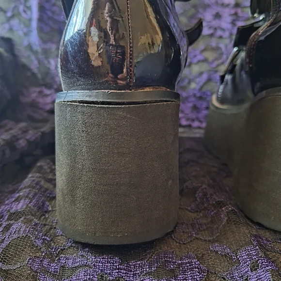 Hot Topic Platform Buckle Boots Goth Punk Demonia Club Rave - Picture 9 of 10